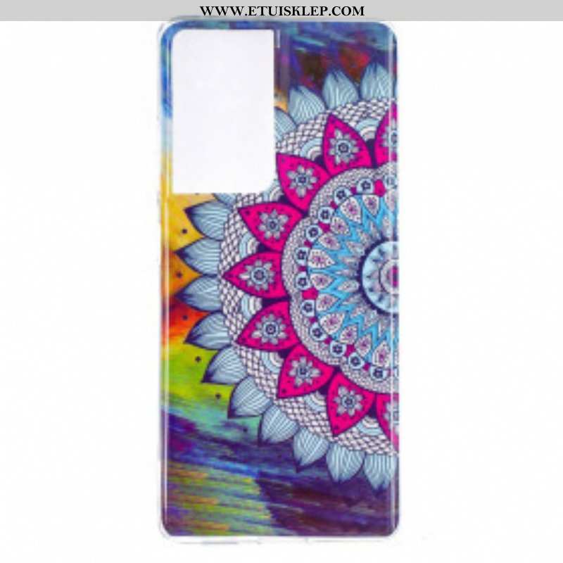 Etui do Samsung Galaxy S21 Ultra 5G Fluorescencyjna Kolorowa Mandala